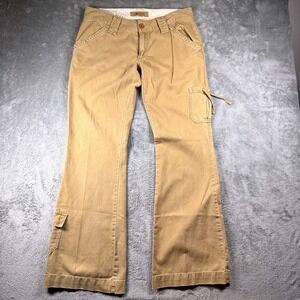 Buckle BKE Low Rise Khaki Cargo Bootcut Pants Women's 32x33.5 Y2K Utility